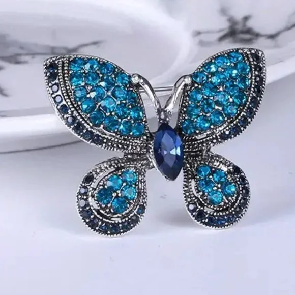 Butterfly Brooch in Green;    Blue and Pink Sold - Picture 6 of 9